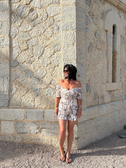 Combinaison short "Stella" imprimée fleur